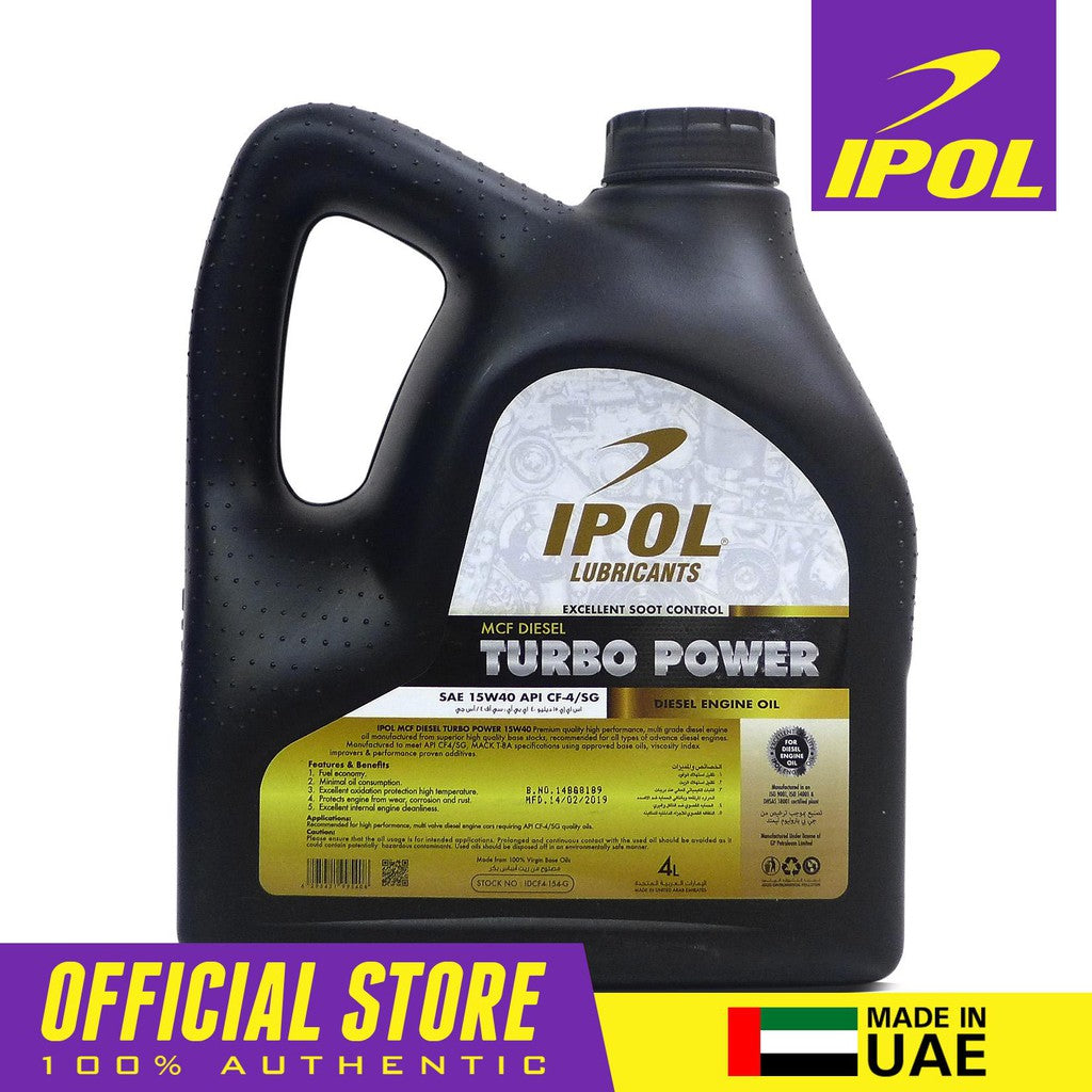 IPOL MCF Diesel Turbo Power 15W40 API CF-4/SG Heavy Duty Engine Oil PN#IDCF4-154-G