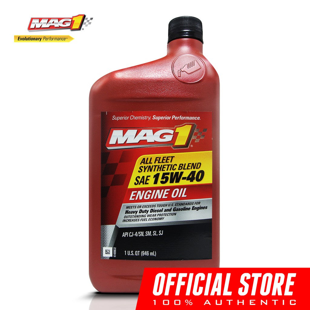 MAG 1 Engine Oil 15W40 Certified Synthetic Blend Oil for Gasoline and Diesel Engines 946ML